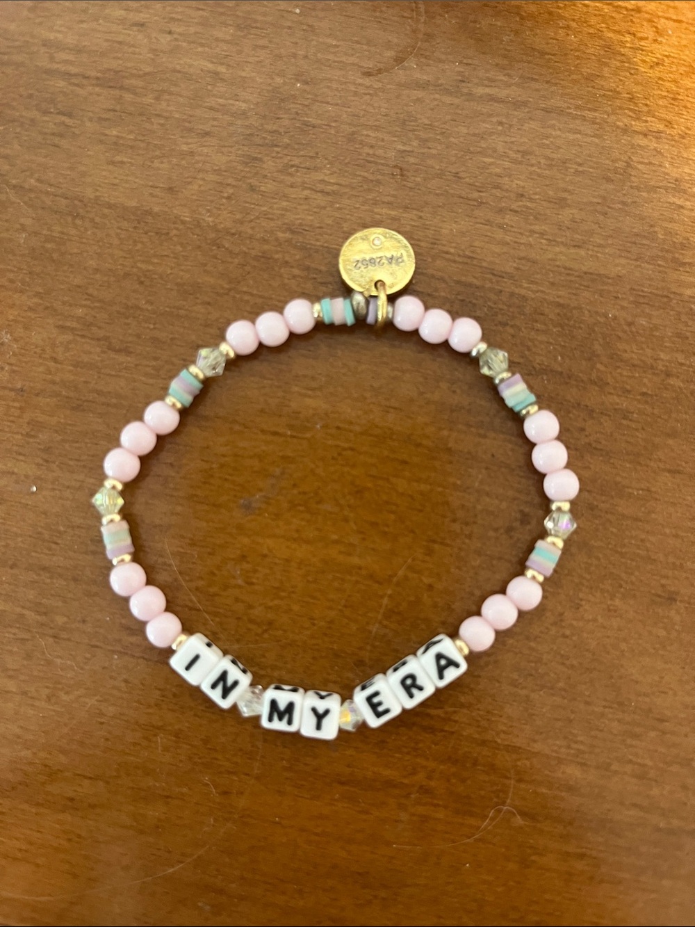 Pink Beaded "IN MY ERA" Stretch Bracelet
